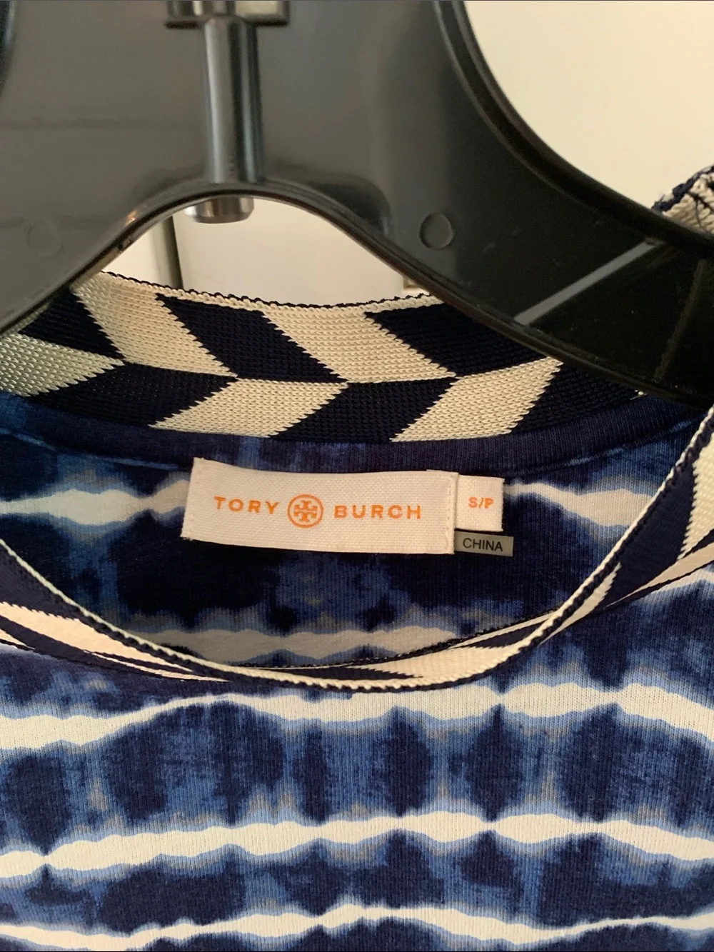 Tory Burch Blue and White Tie-Dye Mini Dress
